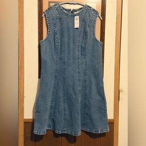 Abercrombie & Fitch Blue Denim Sleeveless Midi Dress